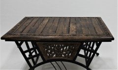 Eskitme Ahşap Ferforje Dikdörtgen Sehpa 76x50x46 cm. KNA251