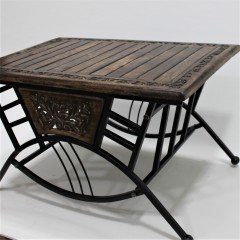 Eskitme Ahşap Ferforje Dikdörtgen Sehpa 76x50x46 cm. KNA251