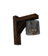 Otantik Çarşı Ahşap Aplik Füme Camlı