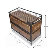 Ahşap Ferforje Ayakkabılık 77x34x62  cm.