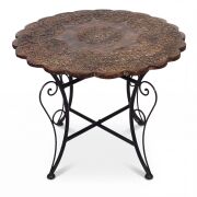 Ahşap Ferforje Sehpa 75x75x60 cm. KNA272