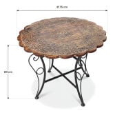 Ahşap Ferforje Sehpa 75x75x60 cm. KNA272