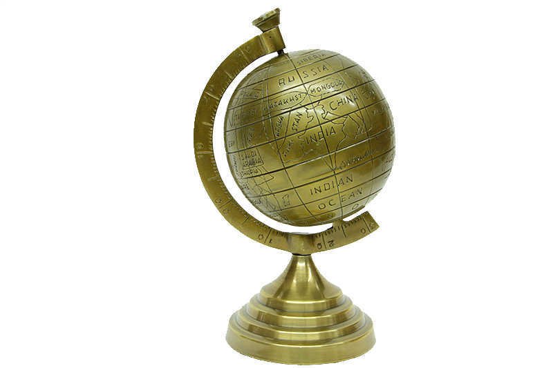 Yerküre  Dünya Antik Bronz Renk 6''