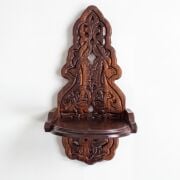 Ahşap Lambalık Kavukluk Raf (Şamdanlık) 20x19x42