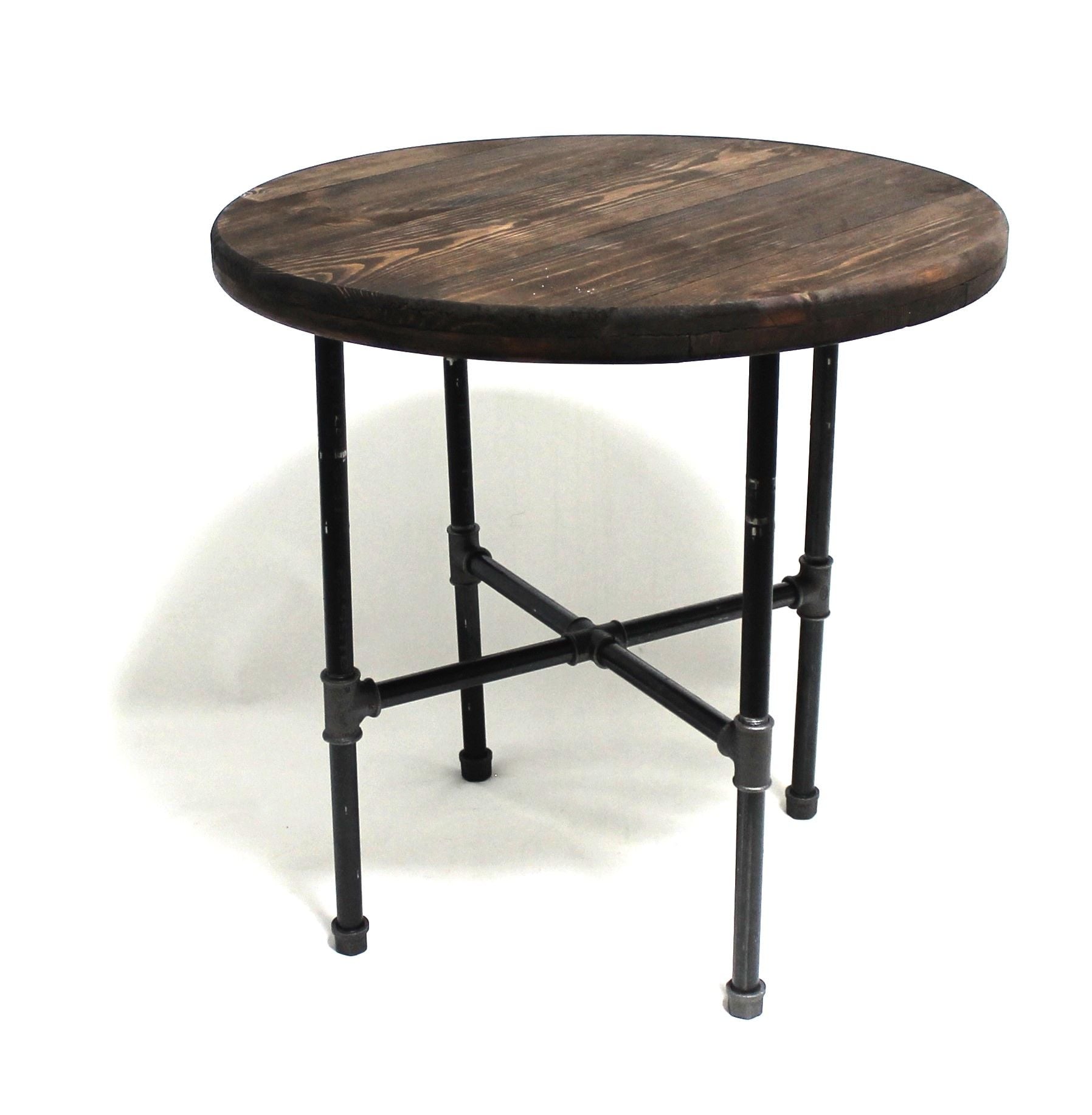 Ahşap Yuvarlak Sehpa Ceviz Rengi 60x60x60 cm.