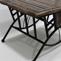 Eskitme Ahşap Ferforje Dikdörtgen Sehpa 76x50x46 cm. KNA251