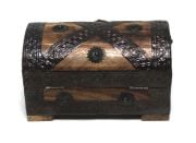 Eskitme Ahşap  Metal Süslemeli Sandık 19x11x11 cm.