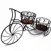 Eskitme Ahşap Ferforje Bisiklet Çiçeklik  Saksılık 81x23x45 cm.