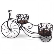 Eskitme Ahşap Ferforje Bisiklet Çiçeklik  Saksılık 81x23x45 cm.