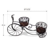 Eskitme Ahşap Ferforje Bisiklet Çiçeklik  Saksılık 81x23x45 cm.