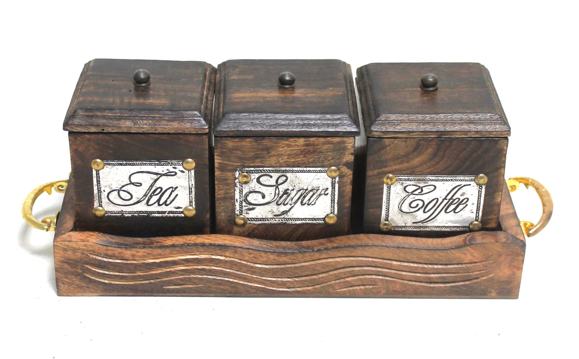 Eskitme Ahşap Çay Kahve Şeker kutusu