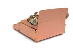 Pembe Dekoratif Metal Daktilo C0732