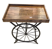 Ahşap Ferforje Teker Sehpa 40x27x40 cm. KNA361