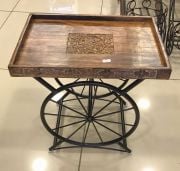 Ahşap Ferforje Teker Sehpa 40x27x40 cm. KNA361