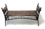 Ahşap Ferforje Oymalı Büyük Puf 100x37x60 cm. KNA249