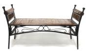 Ahşap Ferforje Oymalı Büyük Puf 100x37x60 cm. KNA249