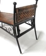 Ahşap Ferforje Oymalı Büyük Puf 100x37x60 cm. KNA249