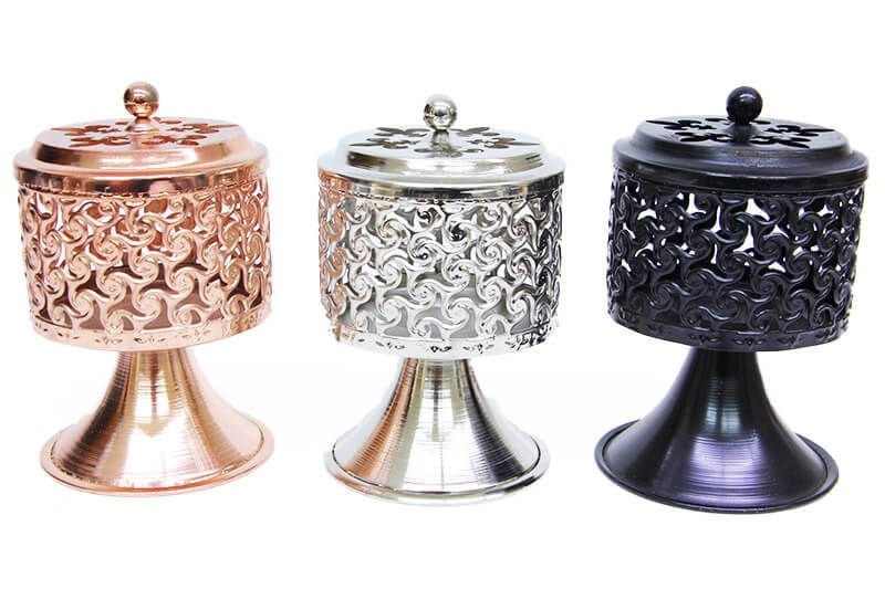 Otantik Çarşı Buhurdanlık Metal Ayaklı Siyah Renk