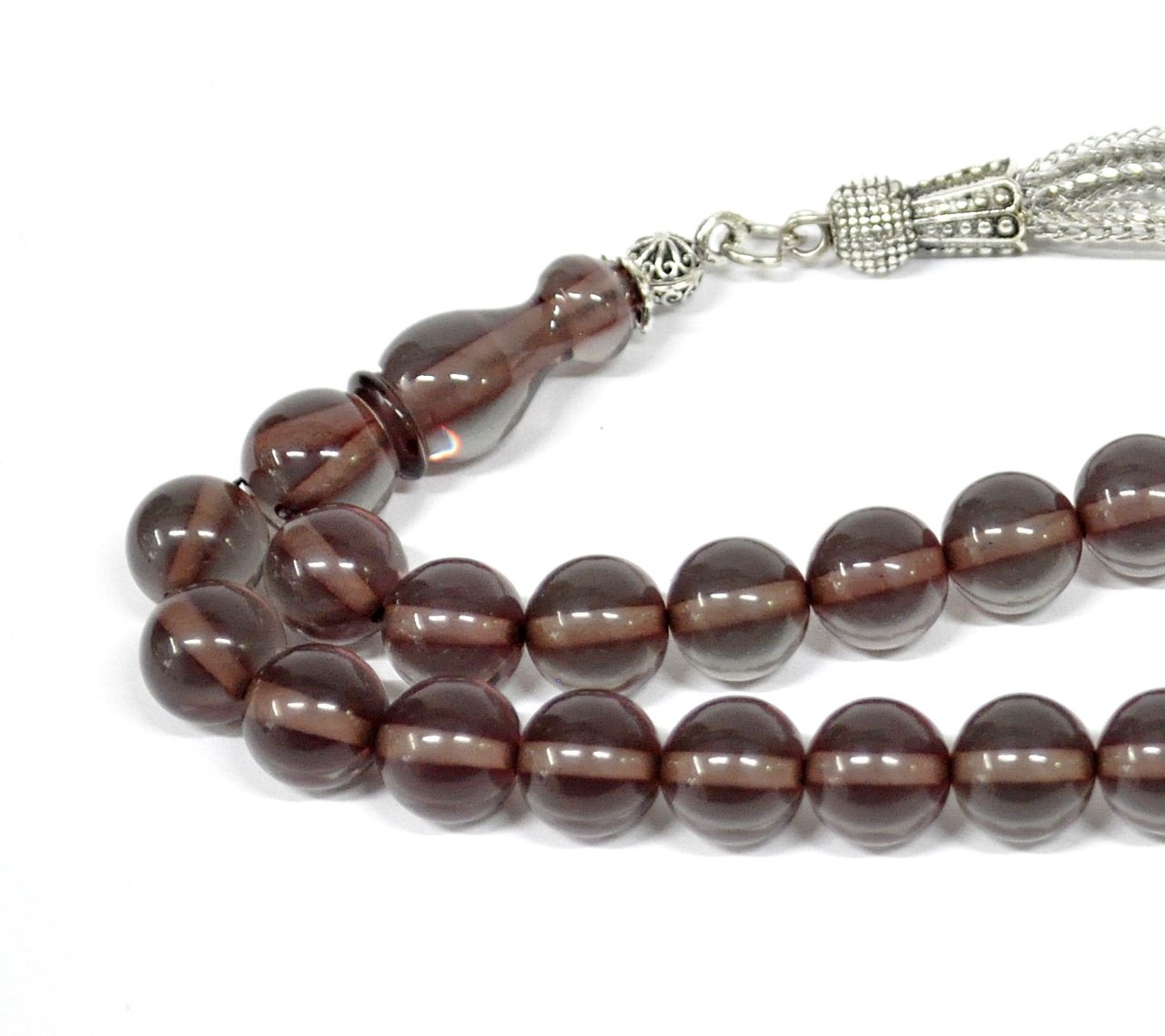 Ateş Kehribar Tesbih Küre Kesim (Khr 10714)