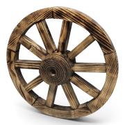 Otantik Çarşı Ahşap At Arabası Tekeri 50 cm.(Ahşap Yakma)