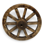 Otantik Çarşı Ahşap At Arabası Tekeri 50 cm.(Ahşap Yakma)
