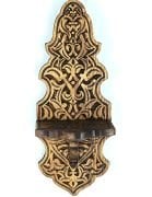 Ahşap Oymalı Kavukluk Lambalık Raf 29x14x11 cm.