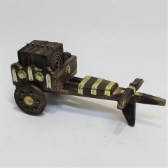 Eskitme Ahşap Kağnı Bardak Altlığı