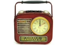 Dekoratif Metal Radyo Saatli Kumbara C0311