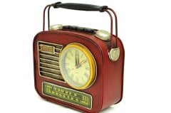 Dekoratif Metal Radyo Saatli Kumbara C0311