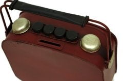 Dekoratif Metal Radyo Saatli Kumbara C0311