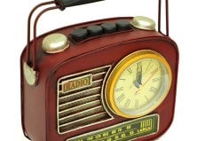 Dekoratif Metal Radyo Saatli Kumbara C0311