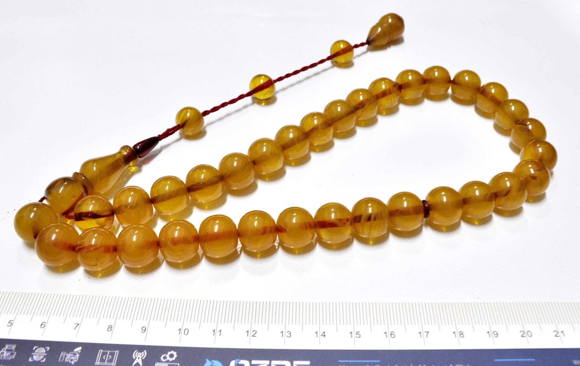 Sıkma Kehribar Tesbih Beyzi Kesim 14*13 mm (khr-13017)