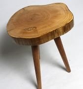 Doğal Ahşap Sehpa 32x45 cm Ahşap Ayaklı