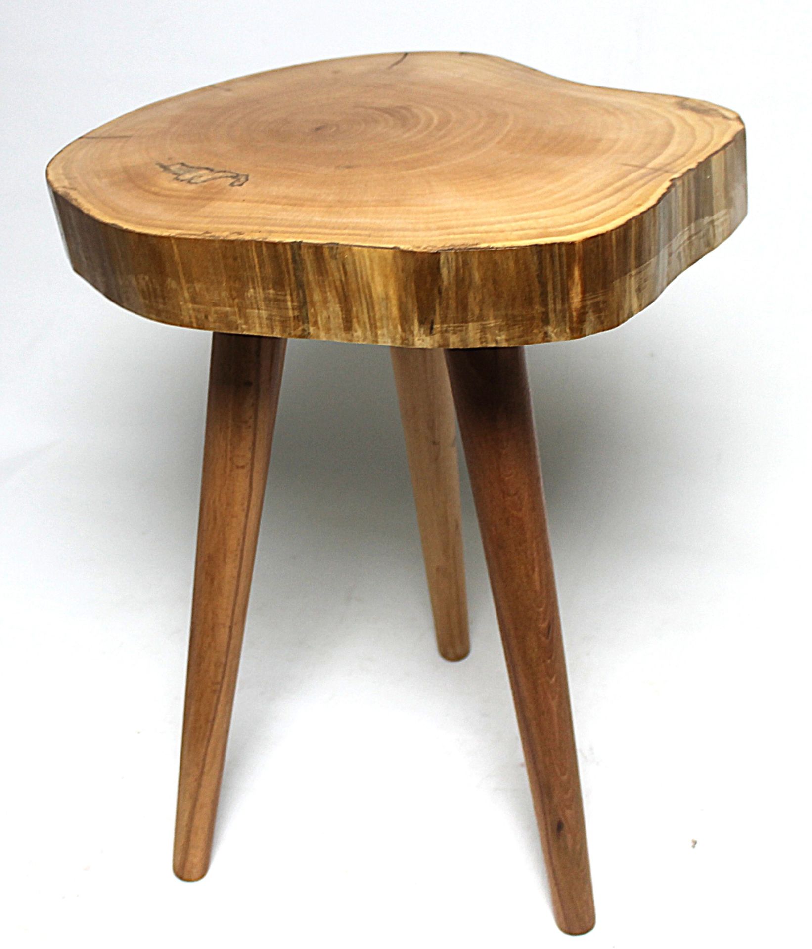 Doğal Ahşap Sehpa 32x45 cm Ahşap Ayaklı