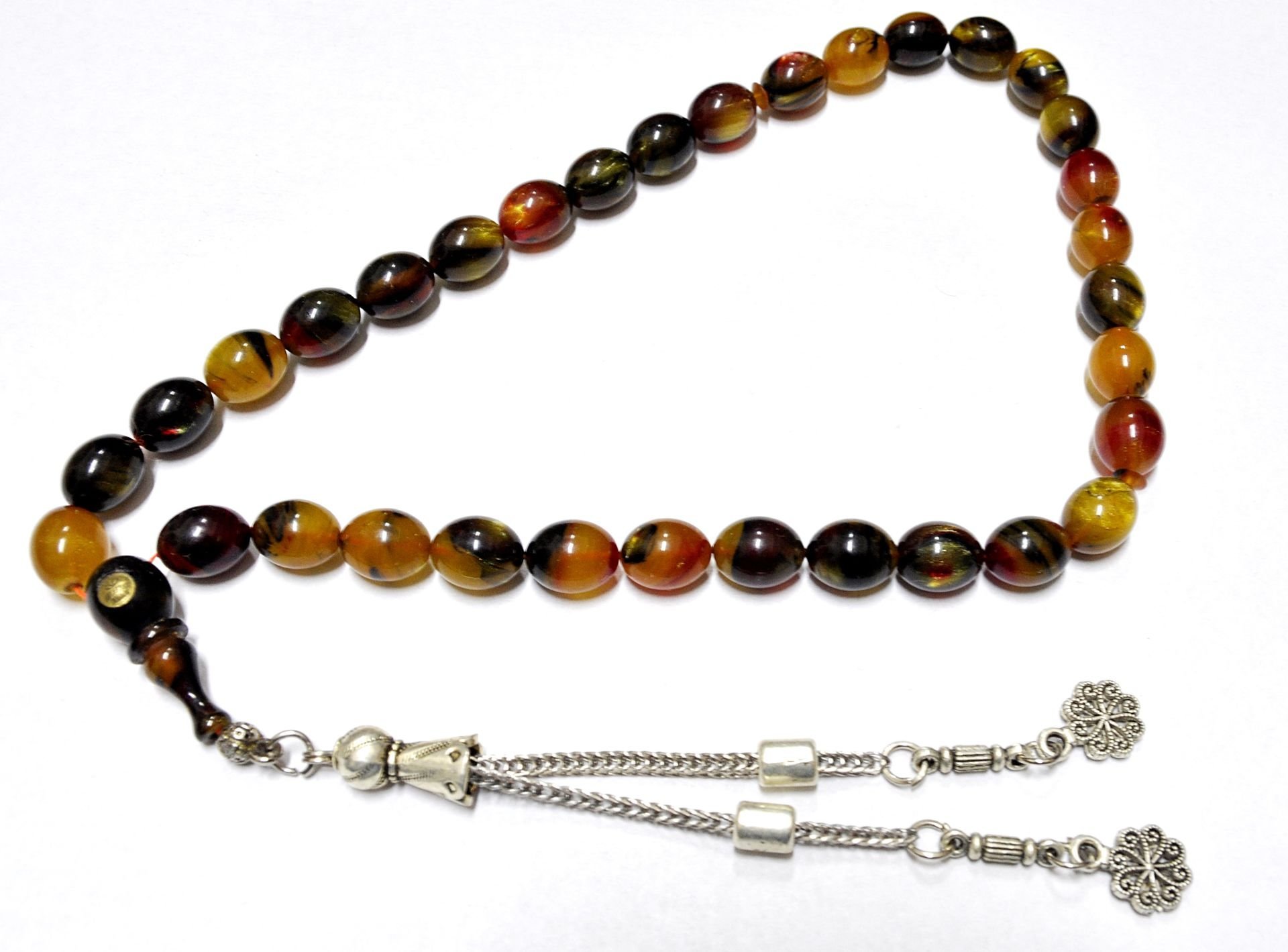 Sıkma Kehribar Tesbih Beyzi Kesim 8*10 mm (khr-13032)