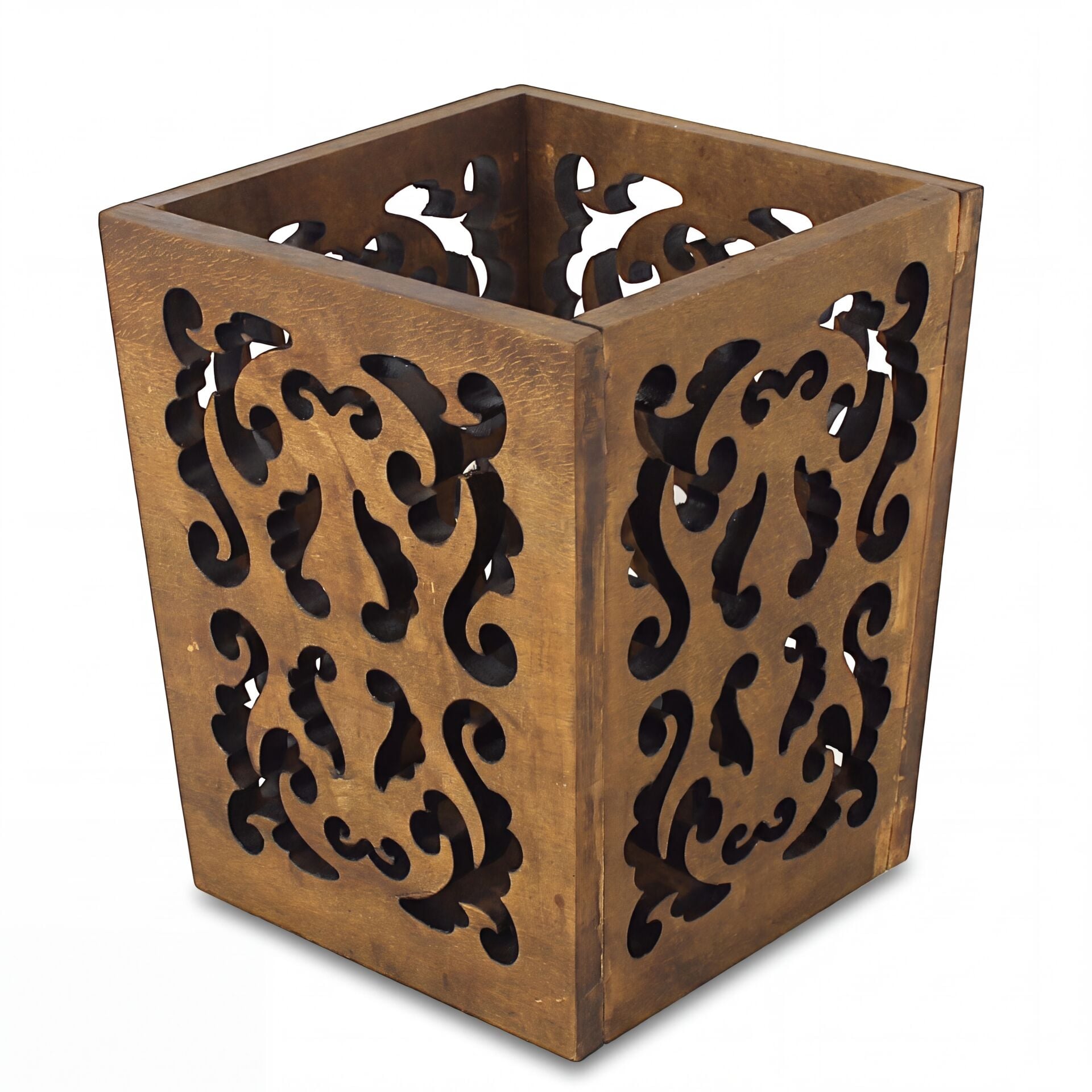 Eskitme Ahşap Oymalı Kova 23xx23x27 cm.