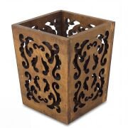 Eskitme Ahşap Oymalı Kova 23xx23x27 cm.