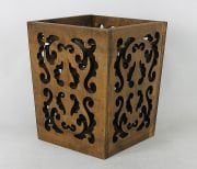 Eskitme Ahşap Oymalı Kova 23xx23x27 cm.