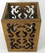 Eskitme Ahşap Oymalı Kova 23xx23x27 cm.