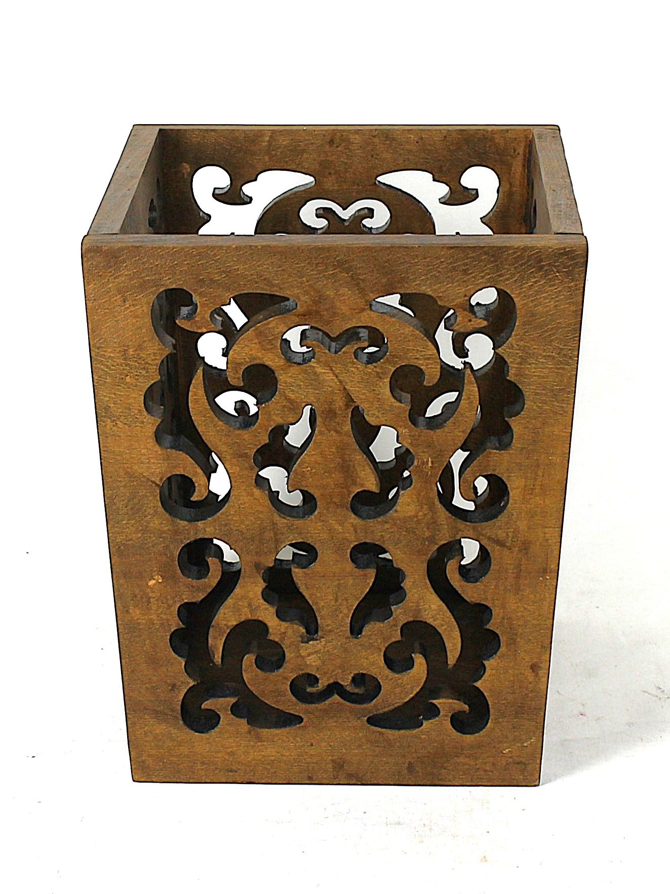 Eskitme Ahşap Oymalı Kova 23xx23x27 cm.