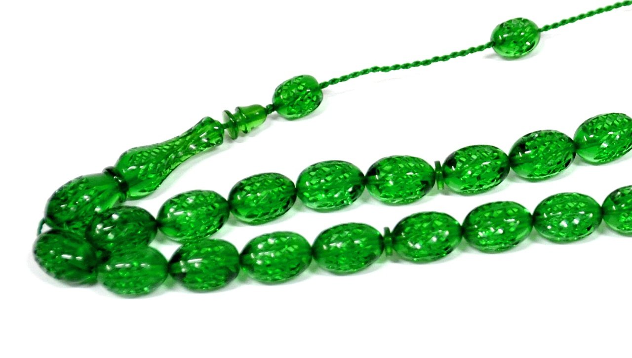 Ateş Kehribar İşlemeli Tesbih (Khr 10693)