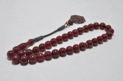 Sıkma Kehribar Tesbih Basık Küre Kesim (khr 10318)