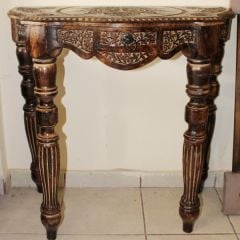 Ahşap Oymalı Eskitme Konsol Takımı Dresuar