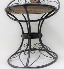 Ahşap Ferforje Oymalı Sandalye Tabure 46x46x59 cm. KNA50