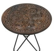 Ahşap Oymalı Yuvarlak Sehpa 50 cm.