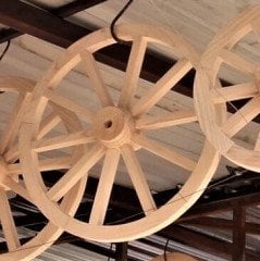 Otantik Çarşı Ahşap At Arabası Tekeri 70 cm.Boyasız