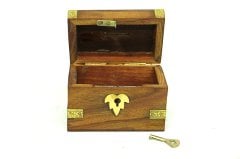 Ahşap Kilitli  Kumbara 10x7x7 cm. Küçük Boy