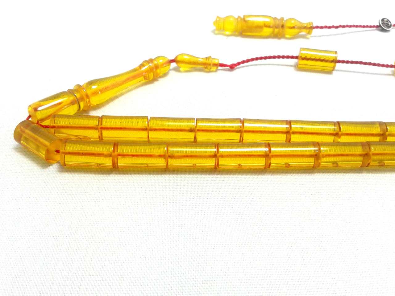 Ateş Kehribar Tesbih Sarı Renk Usta işçilikli (khr-10270)