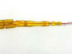 Ateş Kehribar Tesbih Sarı Renk Usta işçilikli (khr-10270)