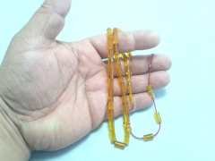 Ateş Kehribar Tesbih Sarı Renk Usta işçilikli (khr-10270)